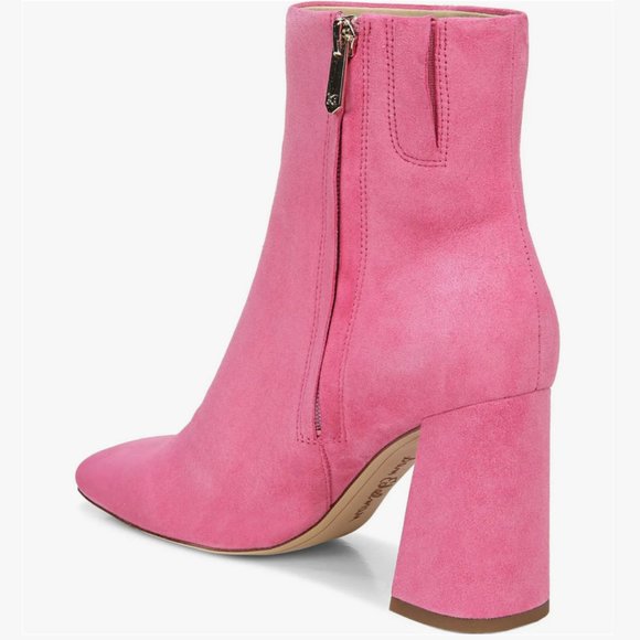 NEW Sam Edelman Size 9.5 Codie Square Toe Bootie - Pink Confetti Leather - Picture 3 of 9